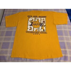 VTG Rare 2002 World Champions Los Angeles Lakers NBA Finals Three Peat Kobe 3XL